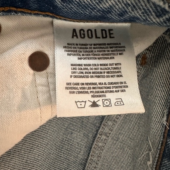 AGOLDE 90s Pinch Waist High-Rise Straight Jeans 25” Color Infinite - Picture 8 of 12